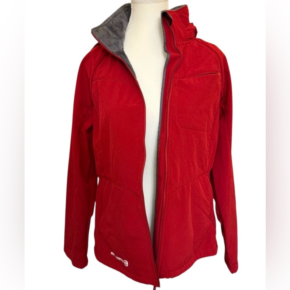 Free Country Women's Vibrant Red Ski Jacket with hoodie size S